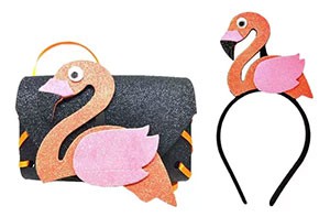 Kit tiara bolsa Flamingo eva