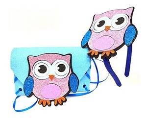Kit tiara bolsa Coruja eva