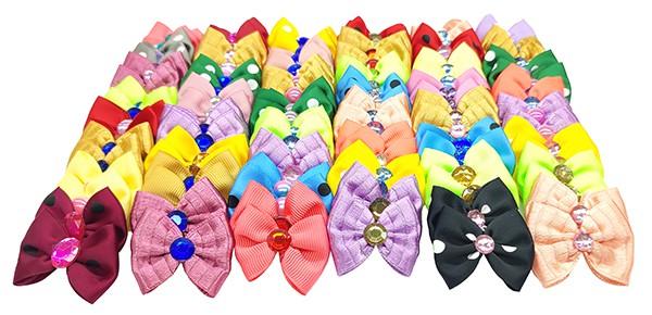 Laço pet luxo cetim gorgurão M 30 unidades