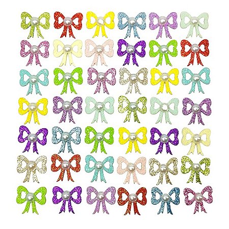 Adesivos pet laços pérolas eva