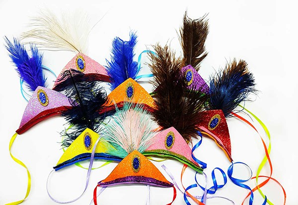 Gargantilha pet carnaval pena dançarina eva