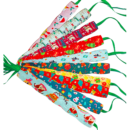 Gargantilha pet sublimada NATAL mista cetim
