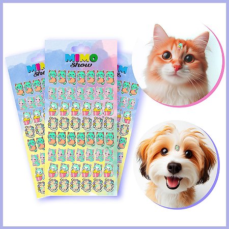 Adesivo Pet Cartelas Cão e Gato Pet Shop Piercing C3