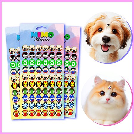Adesivo Pet Cartelas Cão e Gato Pet Shop Piercing C9