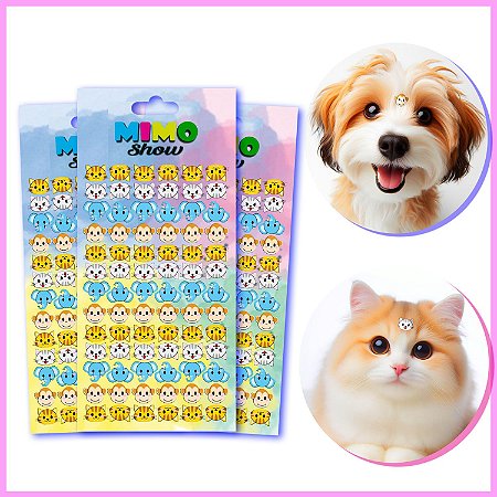 Adesivo Pet Cartelas Cão e Gato Pet Shop Piercing C14