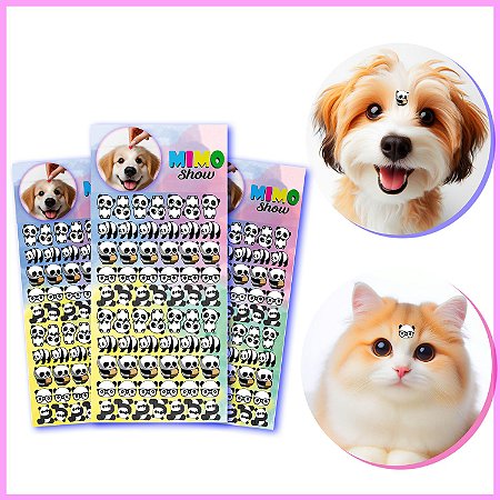 192 Adesivos Pet Cartelas Cão e Gato Pet Shop Piercing C17