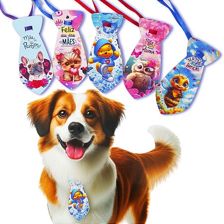 Kit 10 Gravatinhas EVA Dia das Mães Pet Shop Banho e Tosa