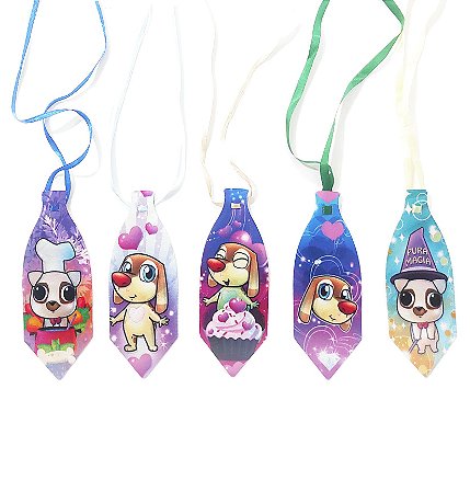 10 Gravatinhas de Cetim Personagens Pet Shop Banho e Tosa