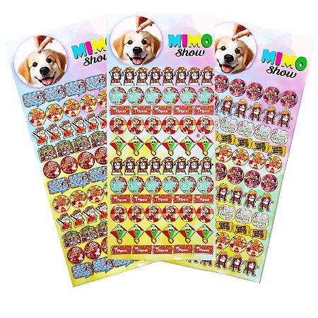 KIt 205 Adesivos Sticker Pet Shop Festa Junina Banho e Tosa