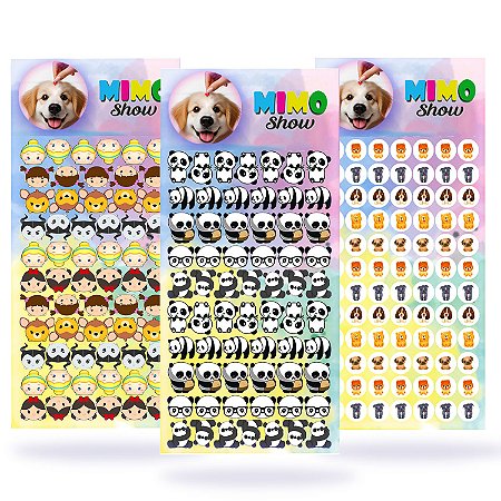 211 Adesivos Sticker Pet 03 Cartelas Cão e Gato Pet Shop