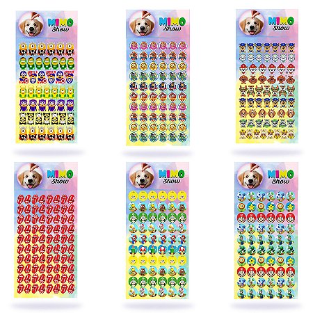 Combo 366 Adesivos Sticker Pet 06 Cartelas Cão e Gato