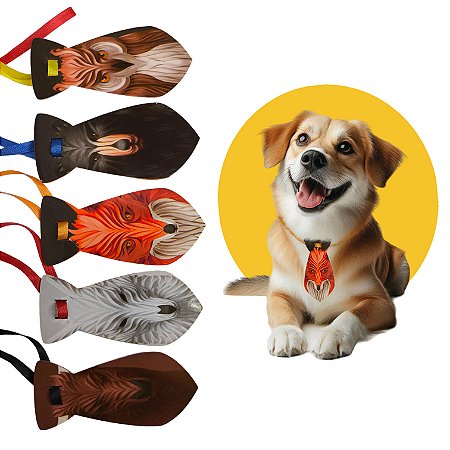 30 Gravatinha EVA Pet Shop Cão e Gato Personagens Animais G