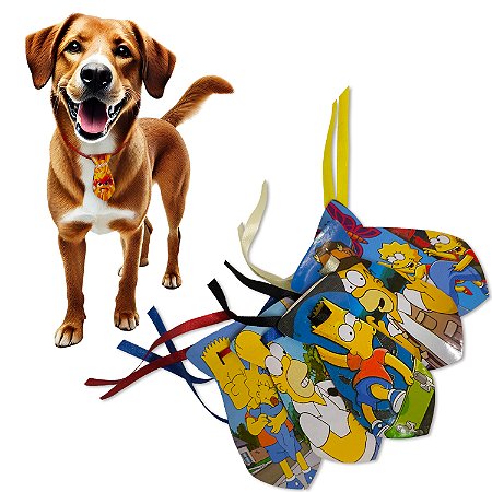 Kit 50 Gravatas Tam G Pet EVA Ursinho Personagens Cão e Gato