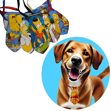 Kit 20 Gravatas Tam G Pet EVA Ursinho Personagens Cão e Gato