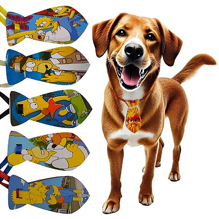 Kit 10 Gravatas Tam G Pet EVA Ursinho Personagens Cão e Gato