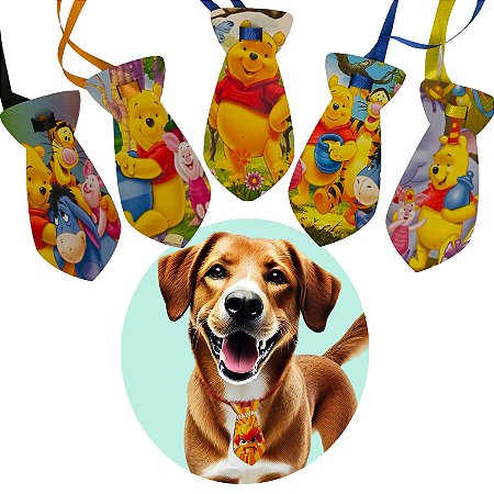 Kit 30 Gravatinhas G Pet EVA Ursinho Personagens Cão e Gato