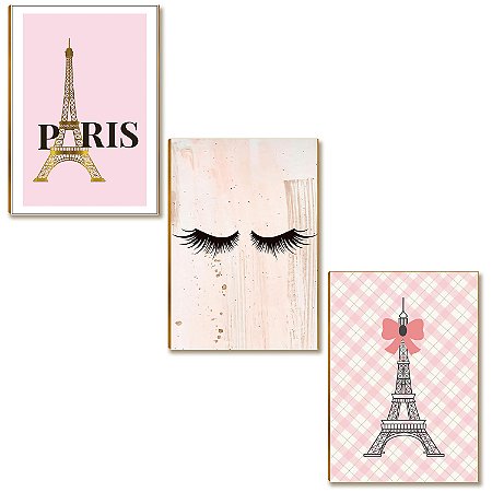Kit 03 Placas MDF Decoração Salão Estética Beleza Tam A4 SB1