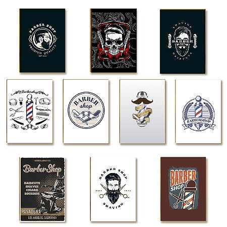 Kit 10 Placas MDF Barbearia Decorativa Moderna e Estilosa BR38