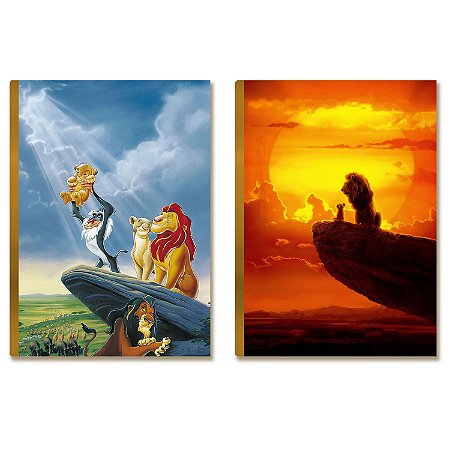 Kit 2 Placas MDF A4 Leão Personagem Desenho Decorativa PF1