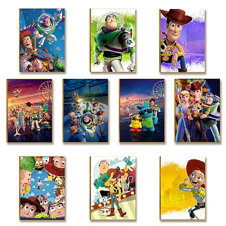 Kit 10 Placas MDF Personagens de Brinquedos Infantis DC40
