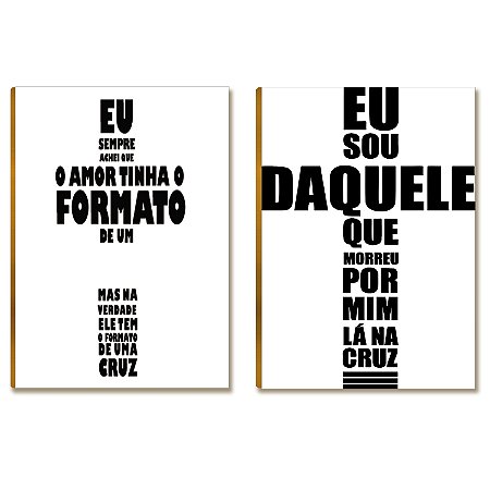 Kit 2 Placas MDF Placa Fé Cristã Frase Inspiradora FE29