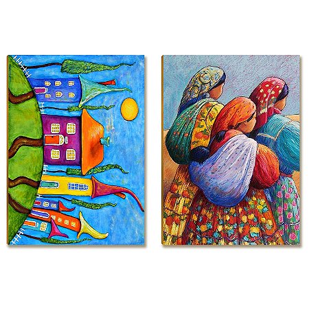 Kit 2 Placas MDF Decoração Colorida Moderna e Alegre DC26