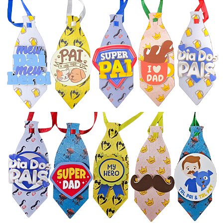 10 Gravatinhas  Pet Dia dos Pais Estampada luxo Banho Tosa G