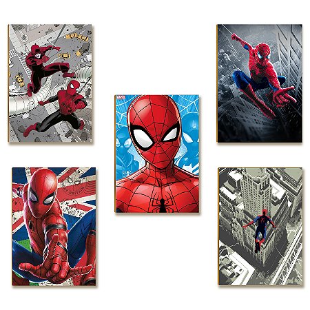 Kit 5 Placas MDF Geek Gamer 22x28,7 cm Decoração Parede Sala