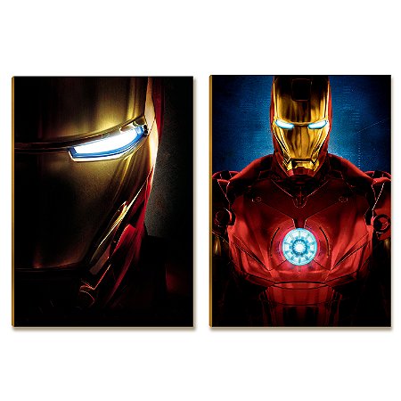 Kit 2 Placas MDF Geek Heróis Cultura Pop Parede Moderna Sala