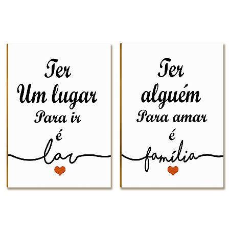 Placas MDF Frases Lar e Família Amor Casa Parede Moderna A4