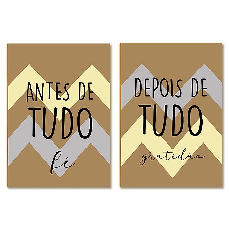 Placas MDF Antes de Tudo Fé Depois de Tudo Gratidão Parede A4