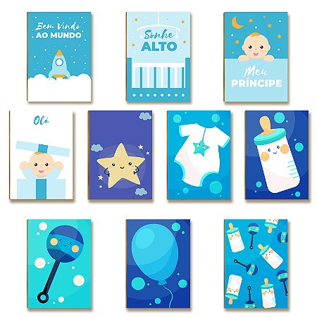 Kit 10 Placas MDF Infantil Menino Super Divertido Parede A4