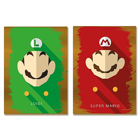 Kit 2 Placas MDF Aventura Game Clássico Parede Moderna A4