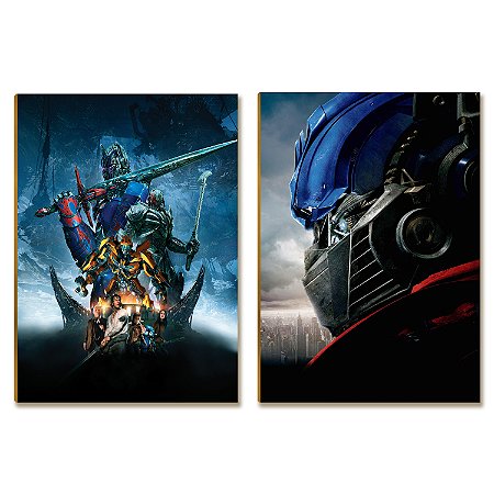 Kit 2 Placas MDF Máquinas Futuristas Batalha Parede A4
