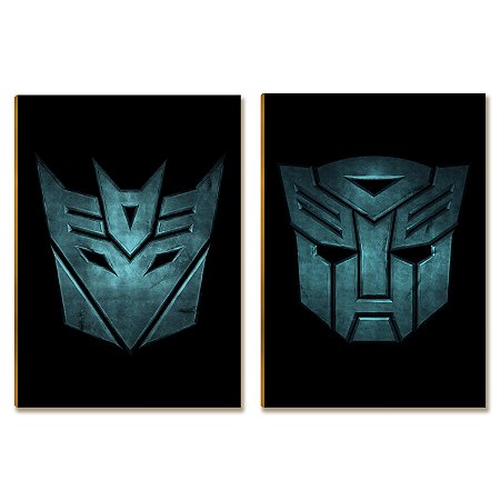 Kit 2 Placas MDF Robôs Guerreiros Ação Parede Moderna A4