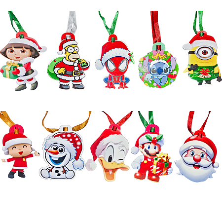 10 Gravatas Pet Natal H.D personagens impressão no E.V.A