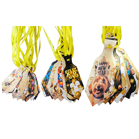 kit 30 Gravatas Pet Ano Novo 3 tamanhos P M G Tanho e Tosa