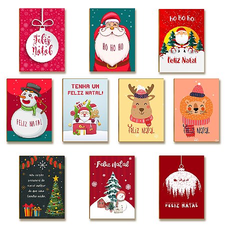 Kit 10 Placas Decorativas Natal Festas MDF Artes Variadas