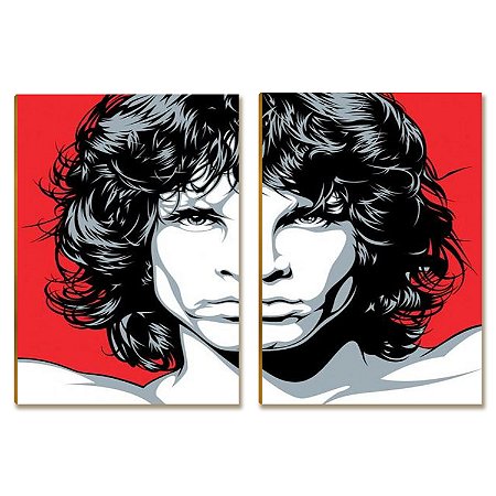 Kit 2 Placas MDF Jim Morrison Retrô Rock Decor A4