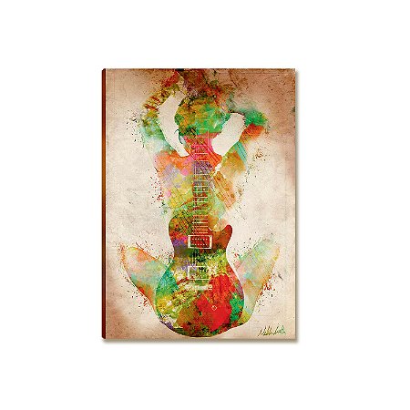 Placa MDF Música Guitarra Color Splash Arte Parede A4