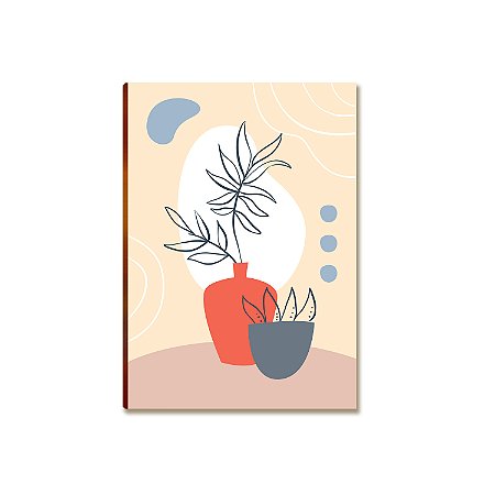 Placa MDF Abstrato Vasos Modernos Decor Minimalista A4
