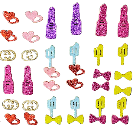 50 Mini Adesivo Glitter Pet EVA Macio Cola Forte Banho Tosa