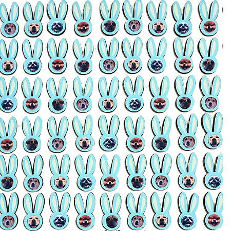 Kit 50 Adesivo Coelhinho Páscoa para Cães Machos Pet Shop