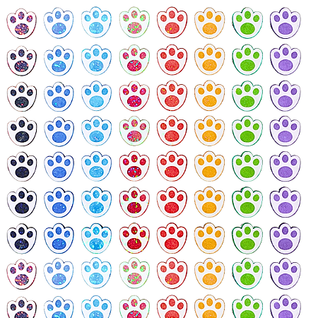 Kit 50 Patinhas Holográficas Páscoa - Banho e Tosa Pet