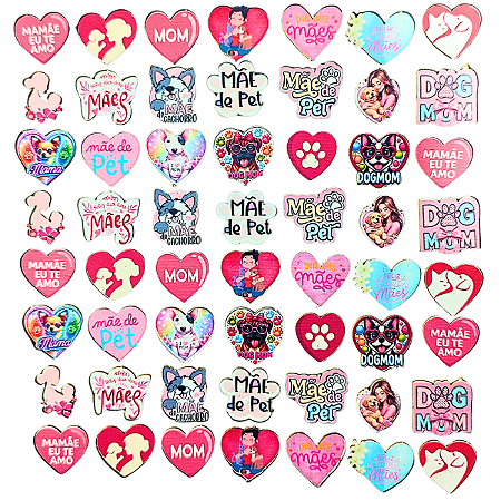 Kit 300 Adesivo Dia das Mães - Pet Shop Banho e Tosa