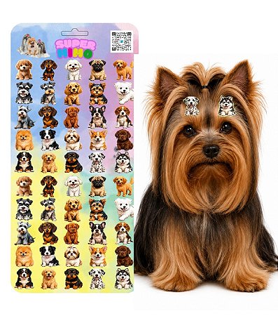 1 Cartela Adesiva Holográfica Mundo Animal Pet Banho eTosa