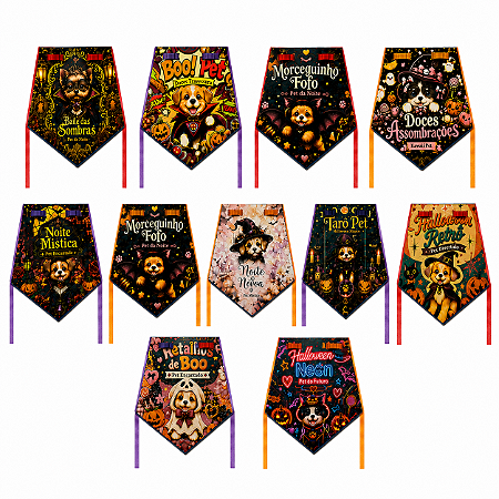 40 Colarinho Sublimada Pet Shop Tema Halloween  Para Cães