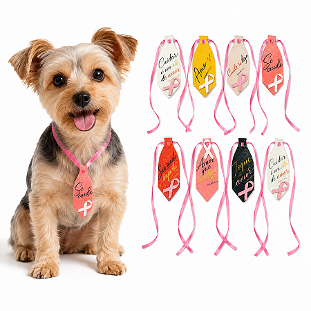 50 Gravatas Pet Outubro Rosa Cães Pet Shop Banho e Tosa Laço