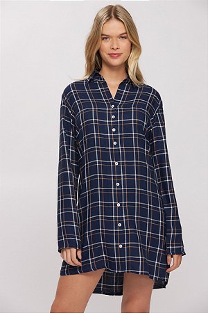 14576 - Camisão Xadrez em Viscose Recco