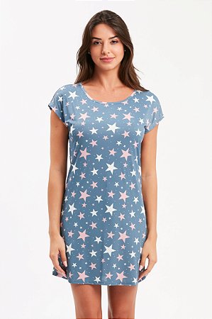 14288 - Camisola estrelas microfibra amni manga curta